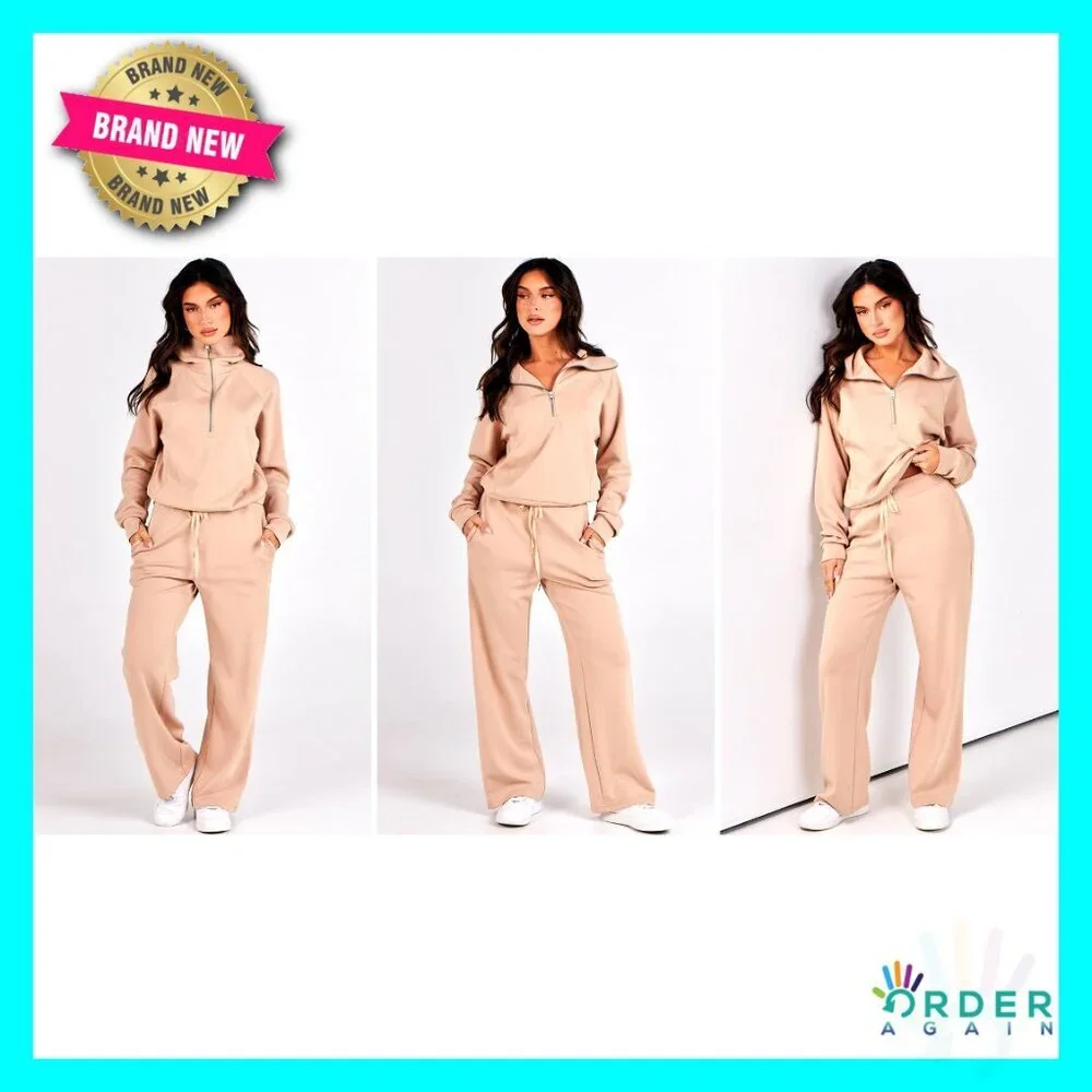 Oversized Sweatsuit Set Loose Fit Lounge Travel Active Wear Wide Leg Pants